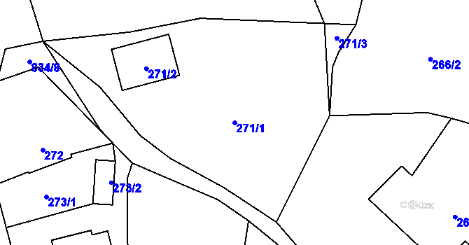 Parcela st. 271/1 v KÚ Trnávka u Nového Jičína, Katastrální mapa