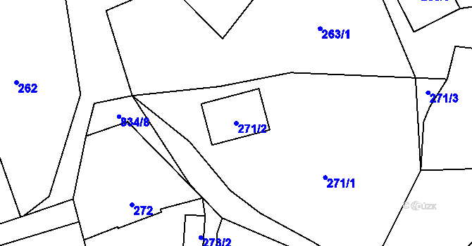 Parcela st. 271/2 v KÚ Trnávka u Nového Jičína, Katastrální mapa