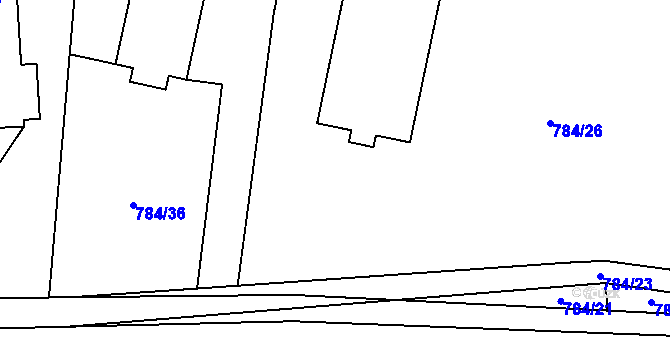 Parcela st. 784/29 v KÚ Trnávka u Nového Jičína, Katastrální mapa
