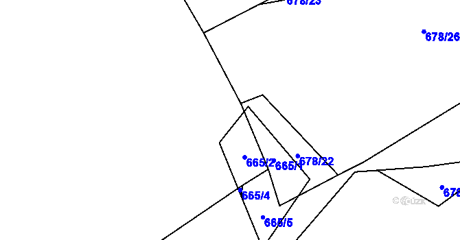 Parcela st. 678/3 v KÚ Trnávka u Nového Jičína, Katastrální mapa