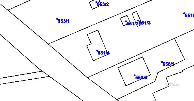 Parcela st. 551/4 v KÚ Trnávka u Nového Jičína, Katastrální mapa