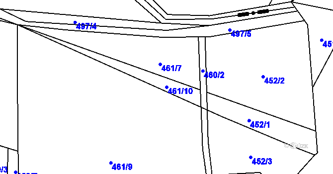 Parcela st. 461/10 v KÚ Trnávka u Nového Jičína, Katastrální mapa