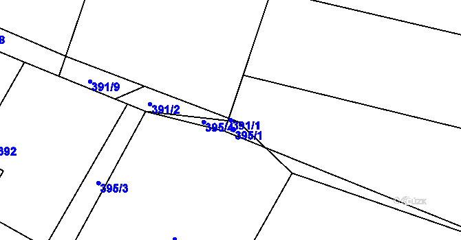 Parcela st. 391/1 v KÚ Trnávka u Nového Jičína, Katastrální mapa