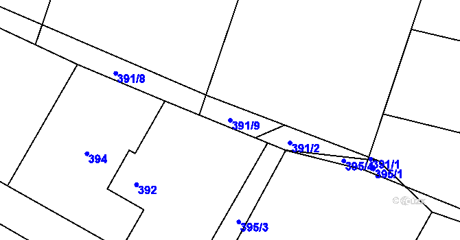 Parcela st. 391/9 v KÚ Trnávka u Nového Jičína, Katastrální mapa