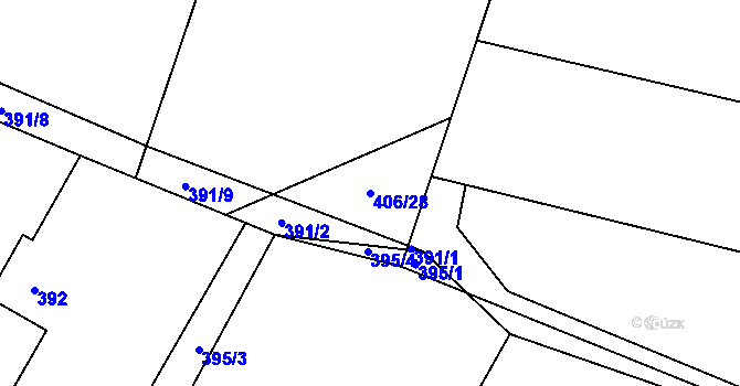 Parcela st. 406/28 v KÚ Trnávka u Nového Jičína, Katastrální mapa