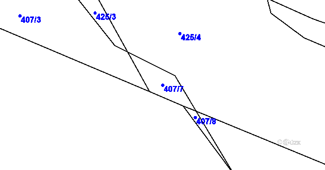 Parcela st. 407/7 v KÚ Trnávka u Nového Jičína, Katastrální mapa