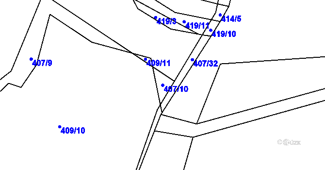 Parcela st. 407/10 v KÚ Trnávka u Nového Jičína, Katastrální mapa