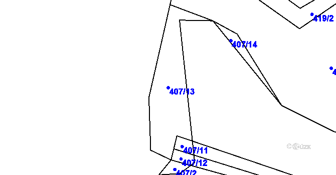 Parcela st. 407/13 v KÚ Trnávka u Nového Jičína, Katastrální mapa
