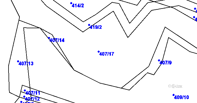 Parcela st. 407/17 v KÚ Trnávka u Nového Jičína, Katastrální mapa