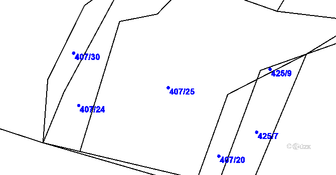 Parcela st. 407/25 v KÚ Trnávka u Nového Jičína, Katastrální mapa