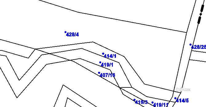 Parcela st. 414/1 v KÚ Trnávka u Nového Jičína, Katastrální mapa