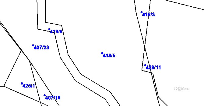 Parcela st. 418/5 v KÚ Trnávka u Nového Jičína, Katastrální mapa
