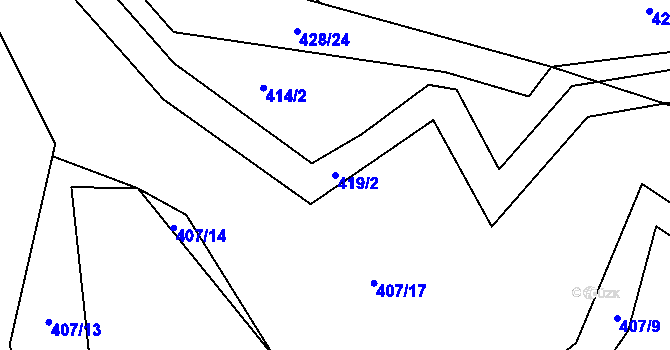 Parcela st. 419/2 v KÚ Trnávka u Nového Jičína, Katastrální mapa