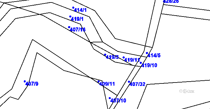Parcela st. 419/3 v KÚ Trnávka u Nového Jičína, Katastrální mapa