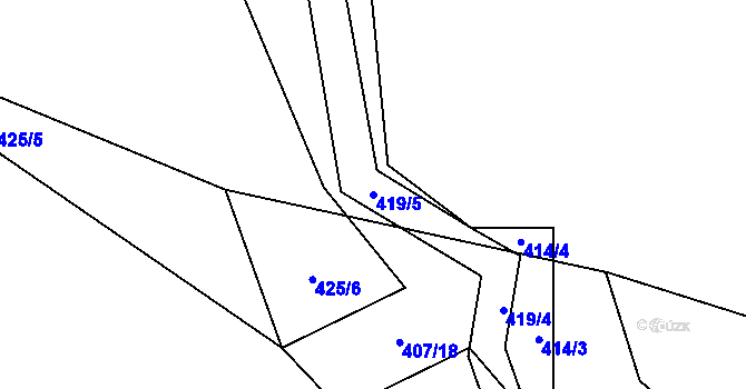 Parcela st. 419/5 v KÚ Trnávka u Nového Jičína, Katastrální mapa