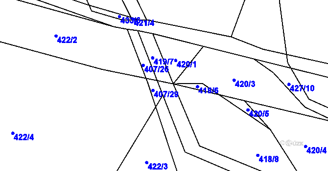 Parcela st. 419/9 v KÚ Trnávka u Nového Jičína, Katastrální mapa