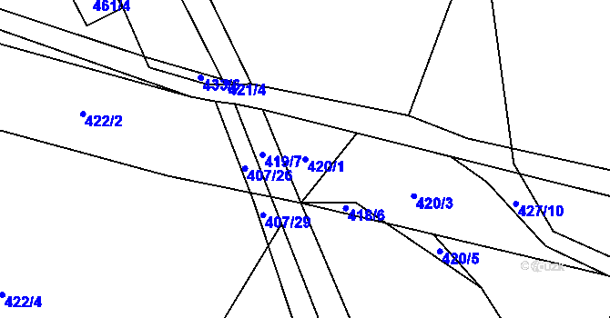 Parcela st. 420/1 v KÚ Trnávka u Nového Jičína, Katastrální mapa