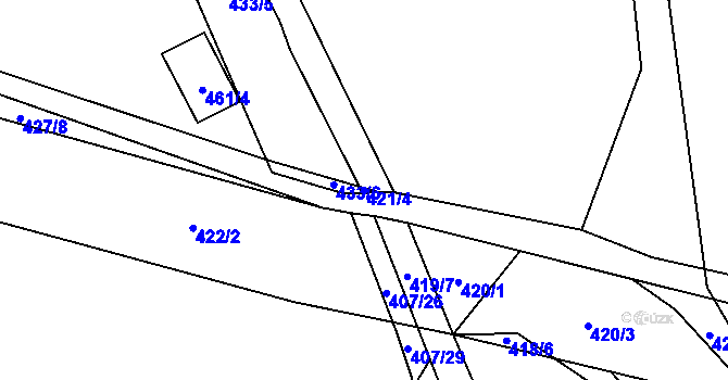 Parcela st. 421/4 v KÚ Trnávka u Nového Jičína, Katastrální mapa