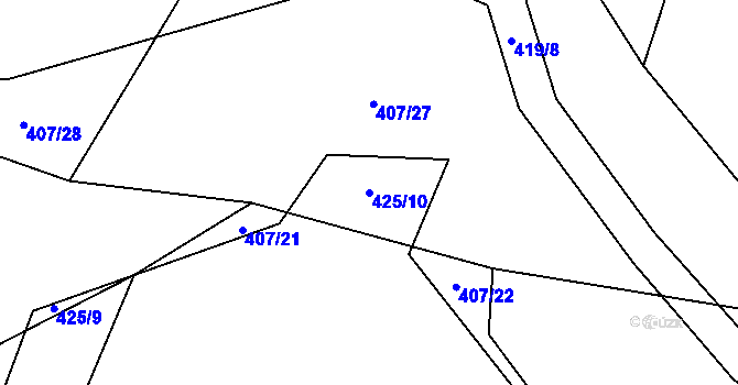 Parcela st. 425/10 v KÚ Trnávka u Nového Jičína, Katastrální mapa