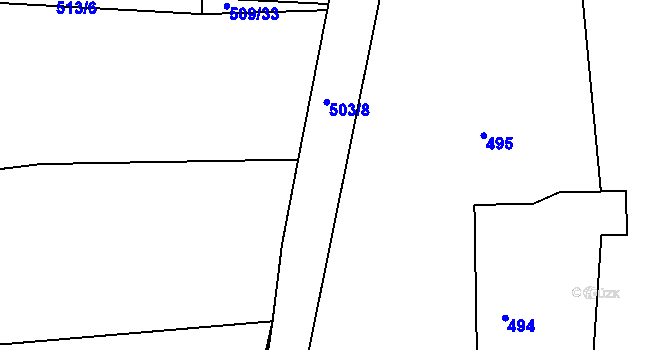 Parcela st. 493/11 v KÚ Trnávka u Nového Jičína, Katastrální mapa