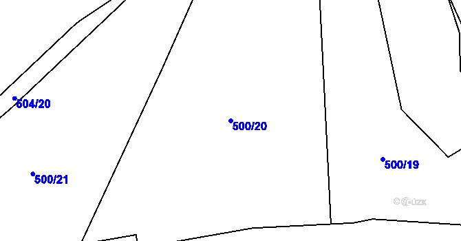 Parcela st. 500/20 v KÚ Trnávka u Nového Jičína, Katastrální mapa