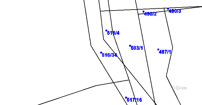 Parcela st. 516/34 v KÚ Trnávka u Nového Jičína, Katastrální mapa