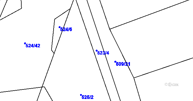 Parcela st. 523/4 v KÚ Trnávka u Nového Jičína, Katastrální mapa