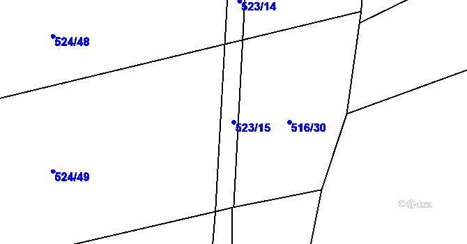 Parcela st. 523/15 v KÚ Trnávka u Nového Jičína, Katastrální mapa