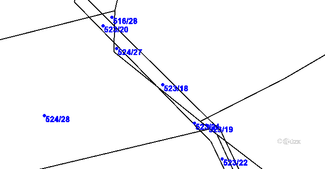 Parcela st. 523/18 v KÚ Trnávka u Nového Jičína, Katastrální mapa