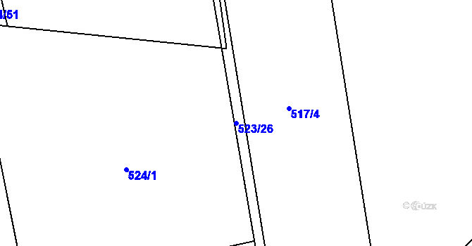 Parcela st. 523/26 v KÚ Trnávka u Nového Jičína, Katastrální mapa