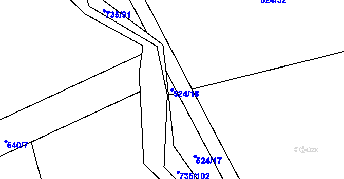 Parcela st. 524/18 v KÚ Trnávka u Nového Jičína, Katastrální mapa
