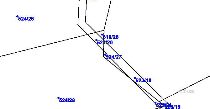 Parcela st. 524/27 v KÚ Trnávka u Nového Jičína, Katastrální mapa