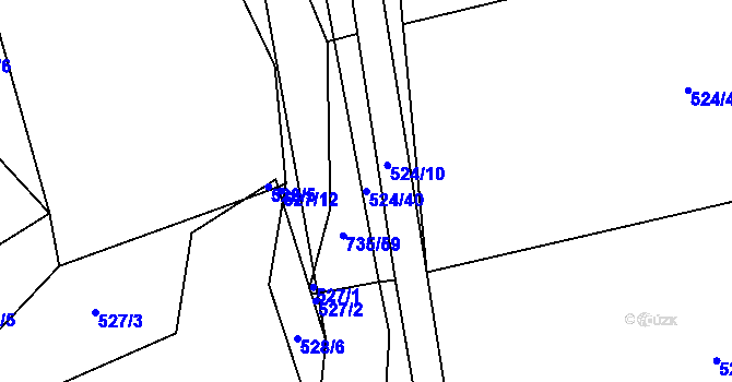 Parcela st. 524/40 v KÚ Trnávka u Nového Jičína, Katastrální mapa