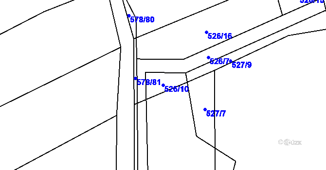 Parcela st. 526/10 v KÚ Trnávka u Nového Jičína, Katastrální mapa