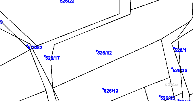 Parcela st. 526/12 v KÚ Trnávka u Nového Jičína, Katastrální mapa