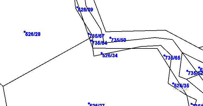 Parcela st. 526/34 v KÚ Trnávka u Nového Jičína, Katastrální mapa