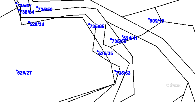Parcela st. 526/35 v KÚ Trnávka u Nového Jičína, Katastrální mapa