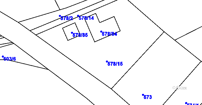 Parcela st. 578/15 v KÚ Trnávka u Nového Jičína, Katastrální mapa