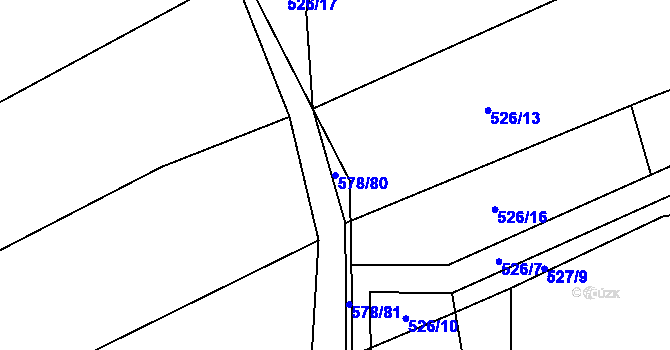 Parcela st. 578/80 v KÚ Trnávka u Nového Jičína, Katastrální mapa