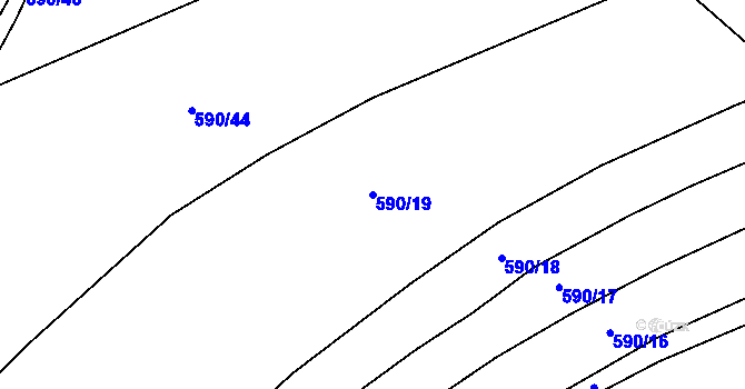 Parcela st. 590/19 v KÚ Trnávka u Nového Jičína, Katastrální mapa
