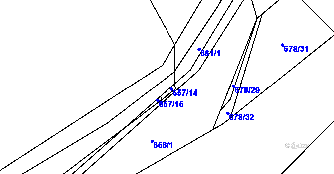 Parcela st. 661/3 v KÚ Trnávka u Nového Jičína, Katastrální mapa