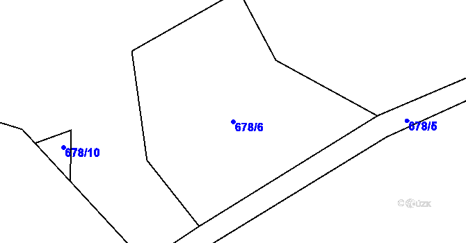 Parcela st. 678/6 v KÚ Trnávka u Nového Jičína, Katastrální mapa
