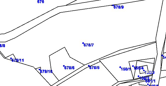 Parcela st. 678/7 v KÚ Trnávka u Nového Jičína, Katastrální mapa