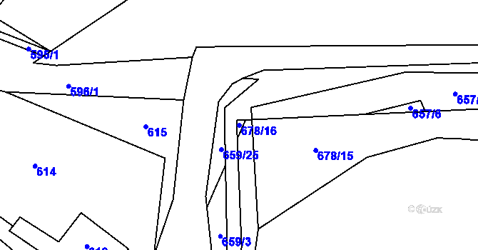 Parcela st. 678/16 v KÚ Trnávka u Nového Jičína, Katastrální mapa