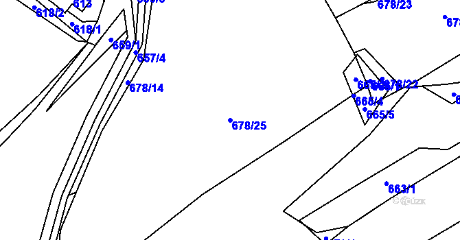 Parcela st. 678/25 v KÚ Trnávka u Nového Jičína, Katastrální mapa
