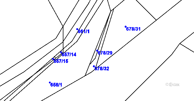 Parcela st. 678/29 v KÚ Trnávka u Nového Jičína, Katastrální mapa