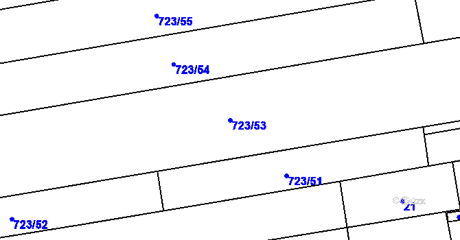 Parcela st. 723/53 v KÚ Trnávka u Nového Jičína, Katastrální mapa
