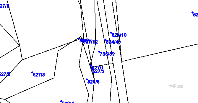 Parcela st. 735/59 v KÚ Trnávka u Nového Jičína, Katastrální mapa
