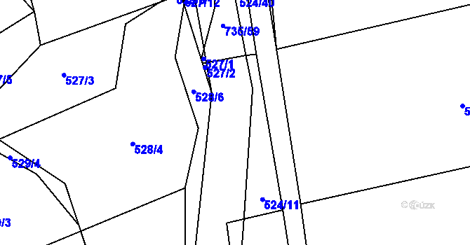 Parcela st. 735/60 v KÚ Trnávka u Nového Jičína, Katastrální mapa