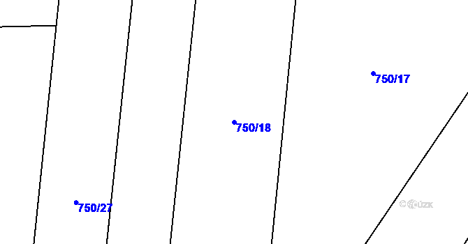 Parcela st. 750/18 v KÚ Trnávka u Nového Jičína, Katastrální mapa